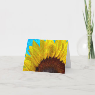 Tarjeta Para arriba-tarjeta cercana del girasol