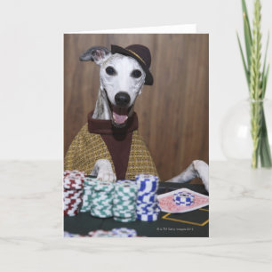 Tarjeta Para arriba vestido perro de Whippet en la tabla