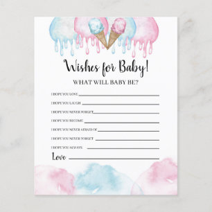 Tarjeta para bebés con helados de género.