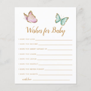 Tarjeta para bebés con los deseos de los jardines 