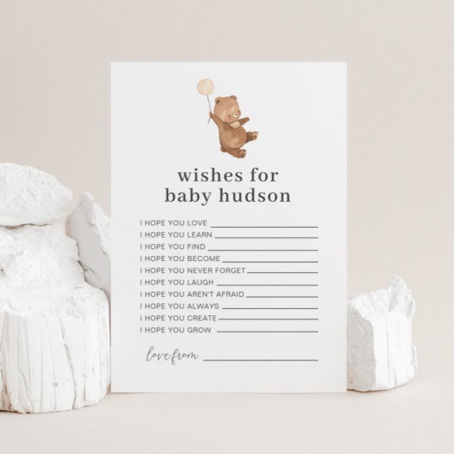 Tarjeta para bebés con los deseos de un globo de c (Subido por el creador)