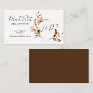 Tarjeta para boletos de bebida floral