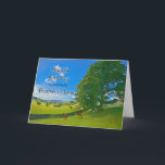 Tarjeta Para Brother-in-law, un paisaje pastoral Cumpleaño<br><div class="desc">Un cuadro tranquilo que muestra los campos de cultivo en el campo. Caballos y ovejas pastan tranquilamente bajo un árbol. el sol peca desde un cielo azul con nubes blancas onduladas. La imagen es del distrito de Lake en el Reino Unido. Copyright Norma Cornes</div>