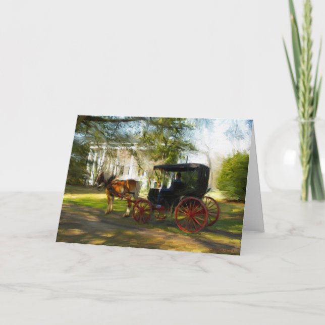 Tarjeta Para caballo y cochecillo de la belleza que (Anverso)