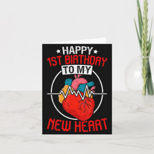 Tarjeta Para Camiseta Feliz Cumpleaños 1 Trasplante de Cor