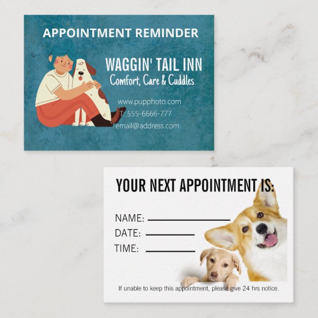 Tarjeta para citas de negocios Dog Bed & Breakfast (Anverso / Reverso)