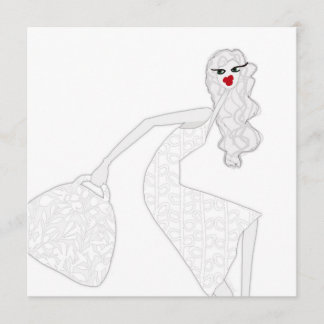Tarjeta para colorear de niña feliz bailando glamu