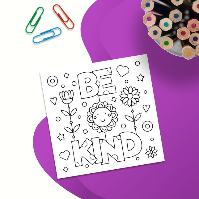 Tarjeta para Colorear Sé Amable Pásala (Subido por el creador)