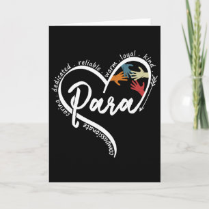 Tarjeta Para Corazón Profesor Auxiliar Paraprofesional