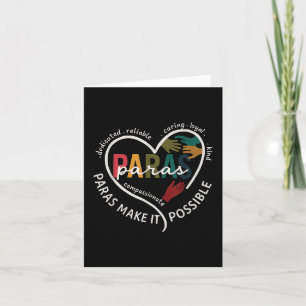 Tarjeta Para Corazón Profesor Auxiliar Paraprofesional