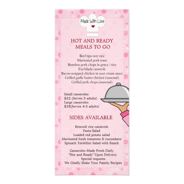 Tarjeta para cremallera de comidas cocinadas en ca (Atrás)