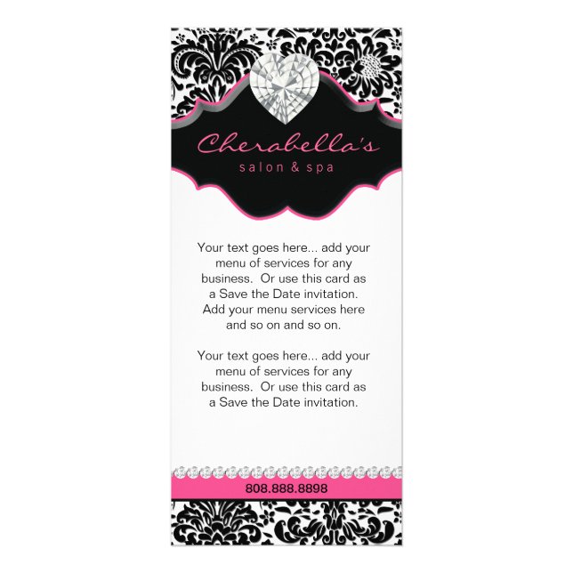 Tarjeta para cremallera de joyería Damask Floral r (Frente)