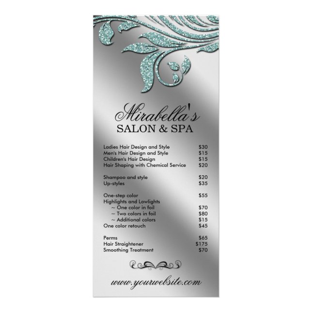 Tarjeta para cremallera Salon Leaf Floral Verde az (Frente)