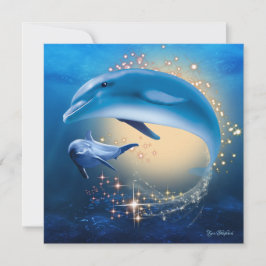 Tarjeta para delfines de la Fantasía del Océano su