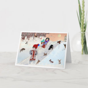 Tarjeta Para diversión de invierno  diseño creativo de Lee