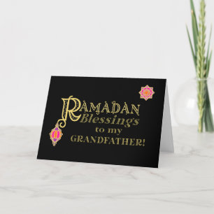 Tarjeta Para el abuelo bendiciones de Ramadán oro sobre ne
