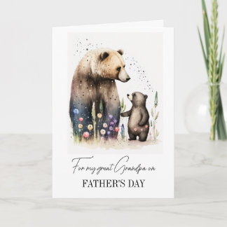 Tarjeta Para el abuelo en el día del padre. Baños de acuar