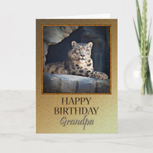 Tarjeta Para el abuelo un cumpleaños con un leopardo de ni
