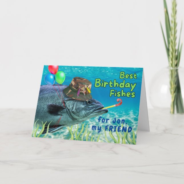 Tarjeta Para el amigo Pescado de Cumpleaños listo para el  (Anverso)