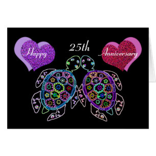 Tarjeta para el aniversario 25 de la tortuga marin