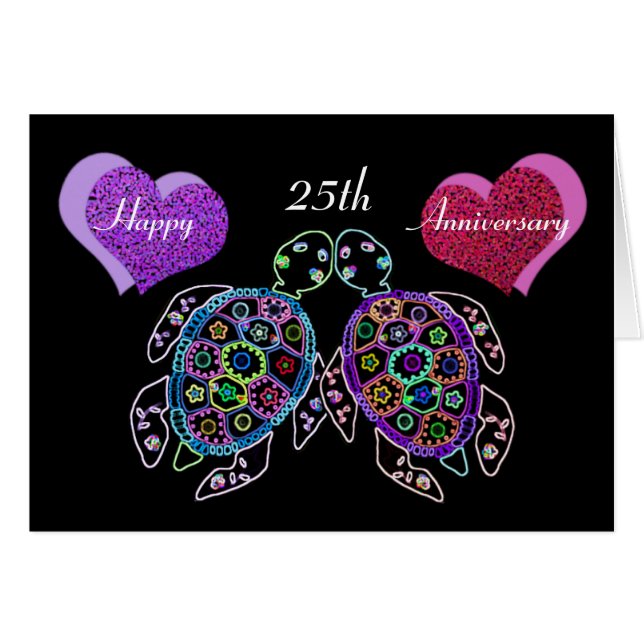 Tarjeta para el aniversario 25 de la tortuga marin (Anverso (Horizontal))