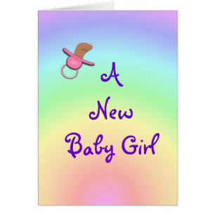 Tarjeta para el anuncio del bebé arcoiris Pastel -
