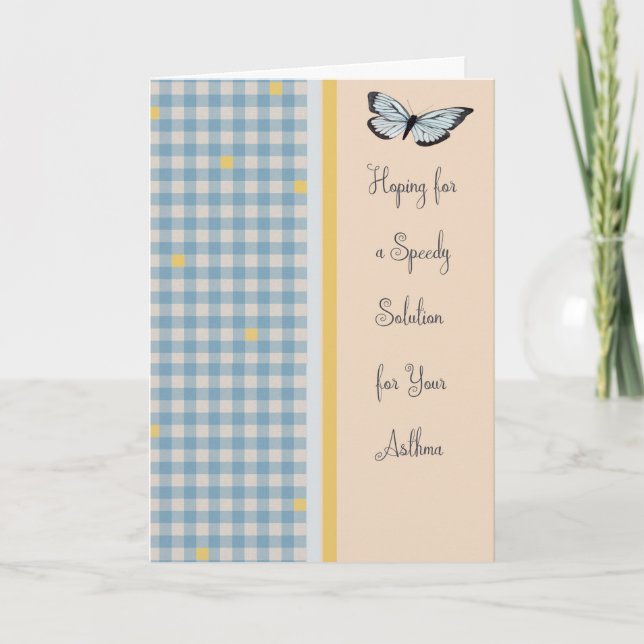 Tarjeta para el asma con mariposa (Anverso)