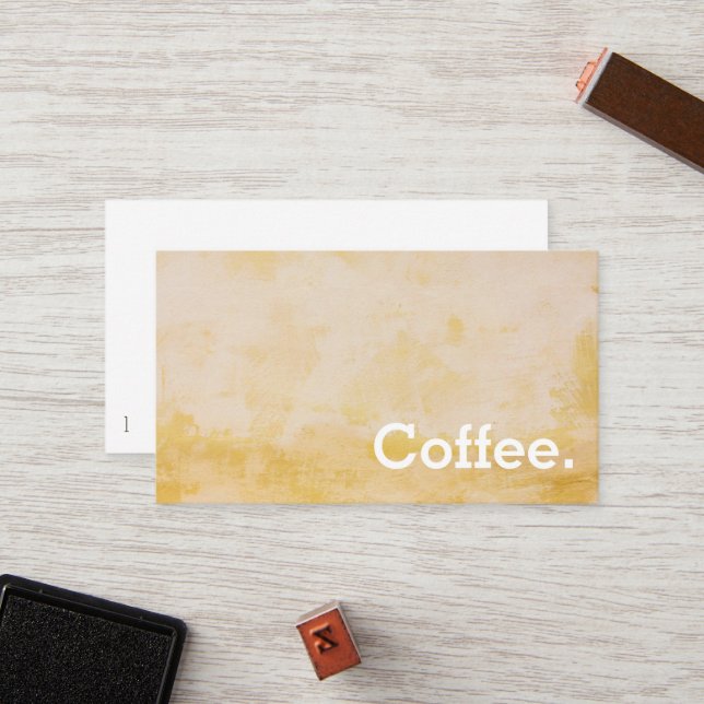 Tarjeta para el café de fidelidad simple amarillo  (Anverso/Reverso In Situ)
