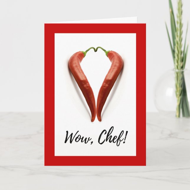 Tarjeta Para el chef Valentine Day Red Hot Peppers (Anverso)
