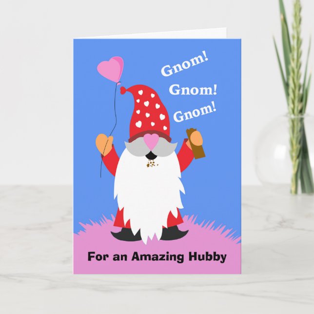 Tarjeta Para el chocolate dulce de Gnome del día de San Va (Anverso)