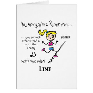 Tarjeta para el corredor de maratón