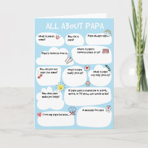 Tarjeta para el cuestionario del día del padre de
