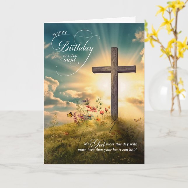 Tarjeta Para el cumpleaños de la tía Christian Cruz en la  (flor amarilla)
