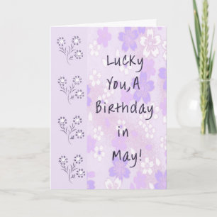 Tarjeta para el cumpleaños de mayo en Lavender