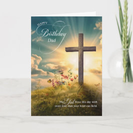 Tarjeta Para el cumpleaños de papá Cruz cristiana en la co