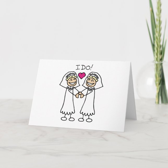 Tarjeta para el Día de la Boda Lesbiana (Anverso)