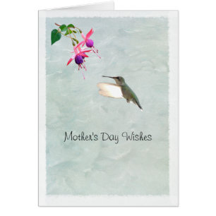 Tarjeta para el Día de la Madre de Hummingbird y F