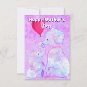 Tarjeta para el día de la madre y el bebé con lech