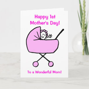 Tarjeta para el día de la primera madre de bebé fe
