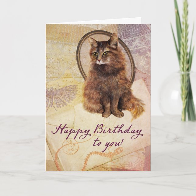 Tarjeta para el gato de birday Chloe (Anverso)