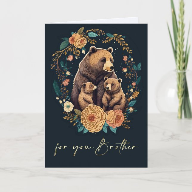 Tarjeta Para el hermano en el día del padre, el arte popul (Anverso)