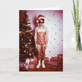 Tarjeta para el hombre en los pantalones de navida
