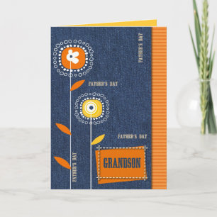 Tarjeta Para el nieto en el Día del Padre Denim Design