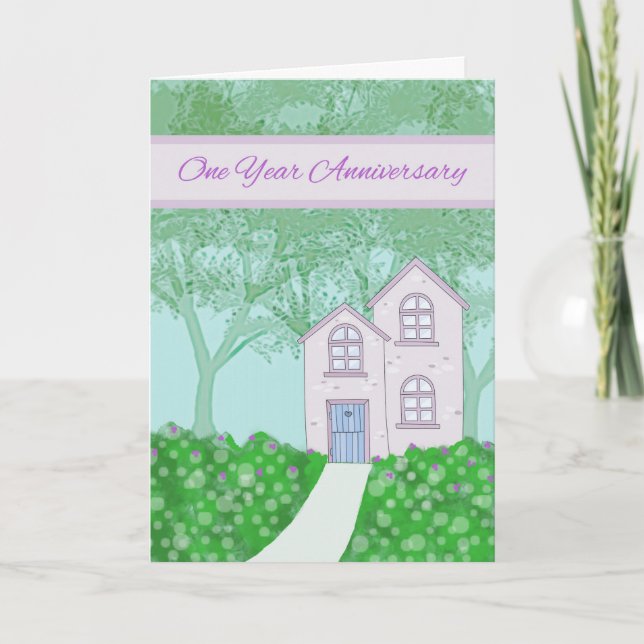 Tarjeta para el primer aniversario de la nueva cas (Anverso)
