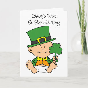 Tarjeta para el primer día de San Patricio del beb