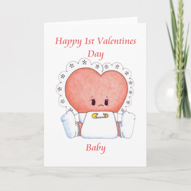 Tarjeta para el primer Día de San Valentín del beb (Anverso)