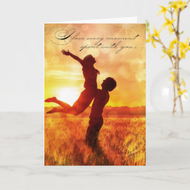Tarjeta Para él te amo Pareja romántica besándose en una p