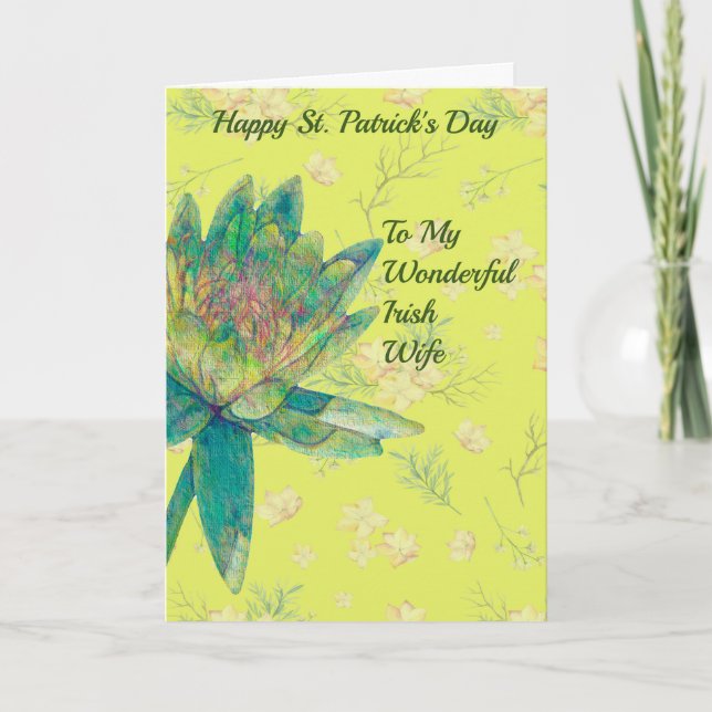 Tarjeta para esposa irlandesa en el Día de San Pat (Anverso)