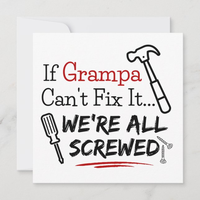 Tarjeta para Grampa, tarjeta para abuelo (Anverso)