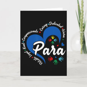 Tarjeta Para Heart Maestro Auxiliar Escolar Apreciación